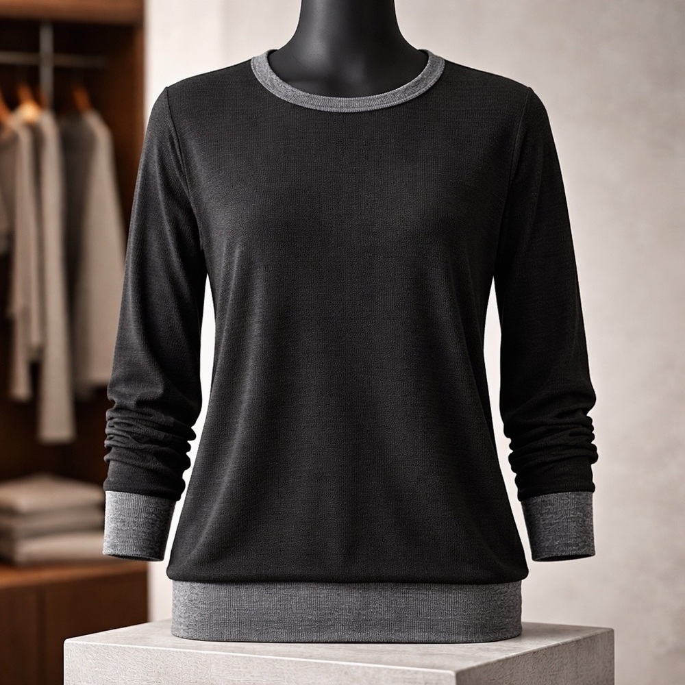 Black and Gray Long Tunic Top